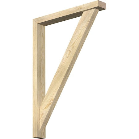 Ekena Millwork Traditional Block Rough Sawn Bracket w/ Offset Brace, Douglas Fir, 4"W x 28"D x 40"H BKT0402X28X40TRA05RDF